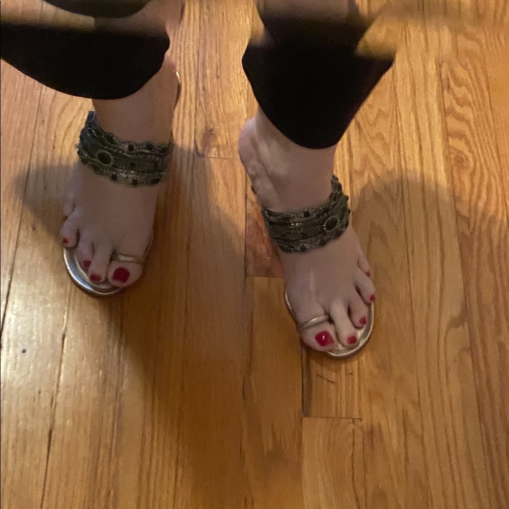 New Manolo Blahnik Beaded Sandals